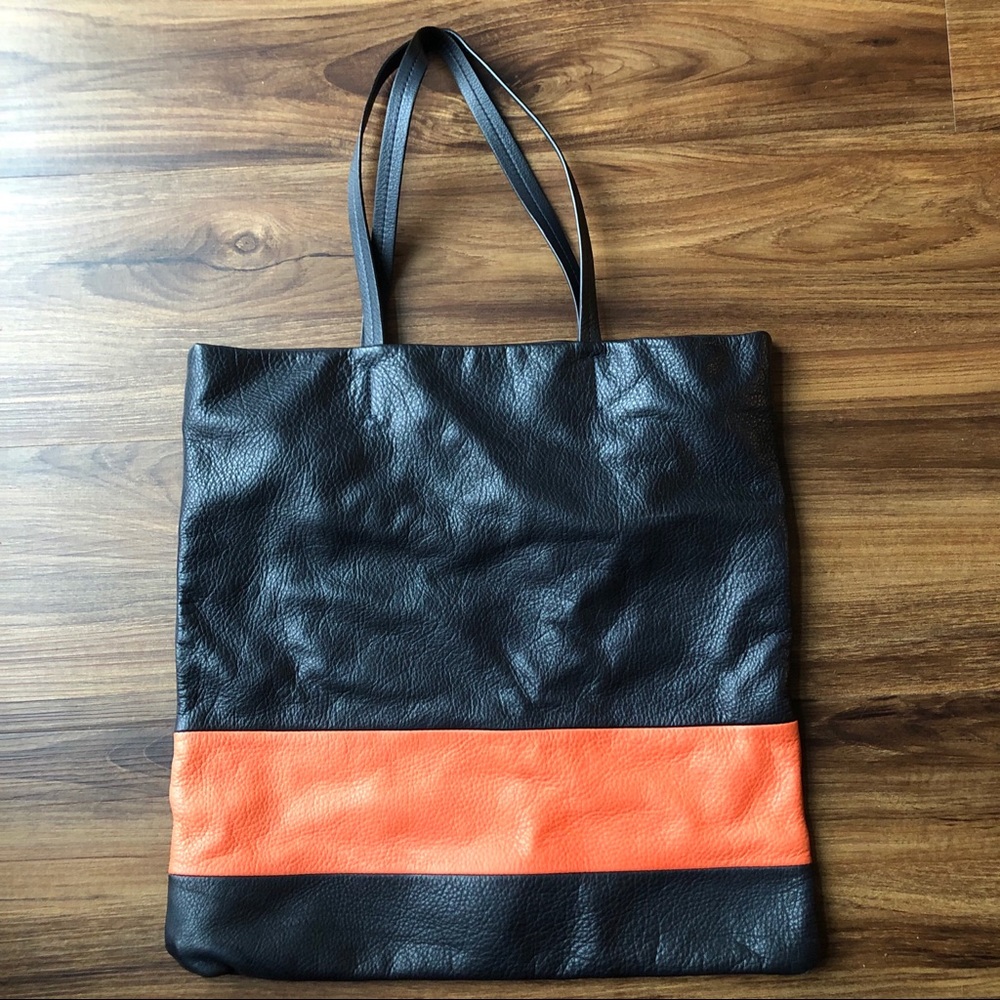 Club Monaco All Leather Tote Purse